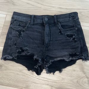 American Eagle next level stretch black denim shorts